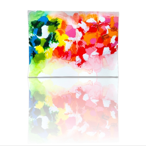 Original Abstract Acrylic Painting on Fine Art Paper, 11x14 - Picture 2 of 8